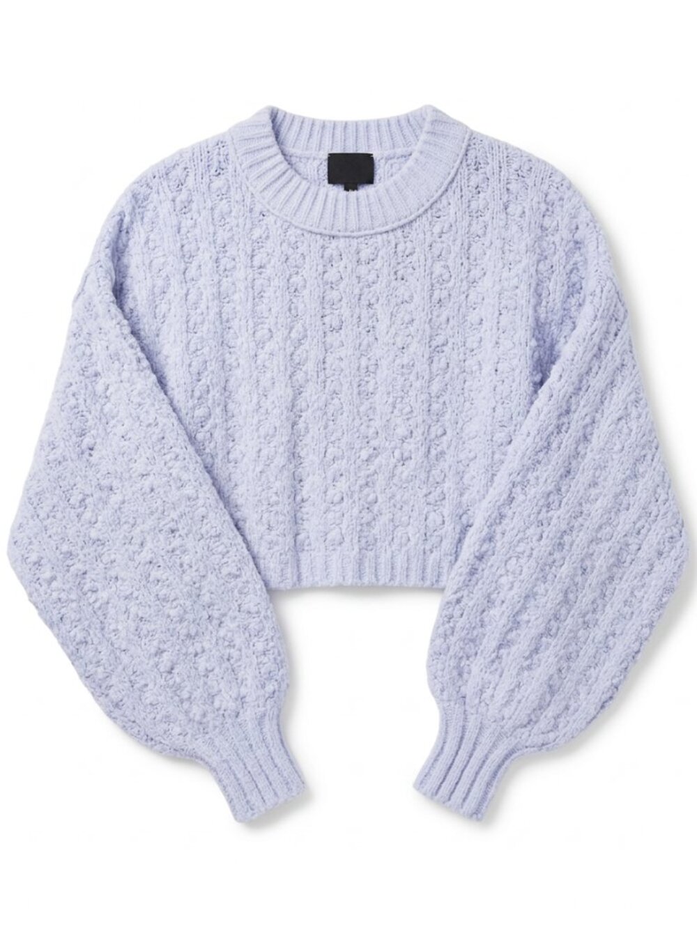 Urban Outfitters Out From Under Light Blue Textured Cropped Cable Knit Sweater